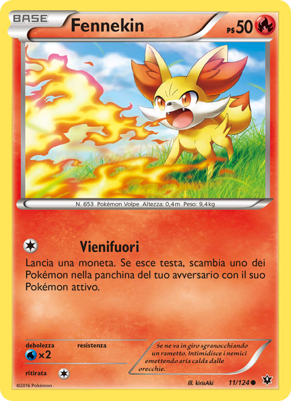 Fennekin 011/129 — Fates Collide (Italian Pokémon TCG card)