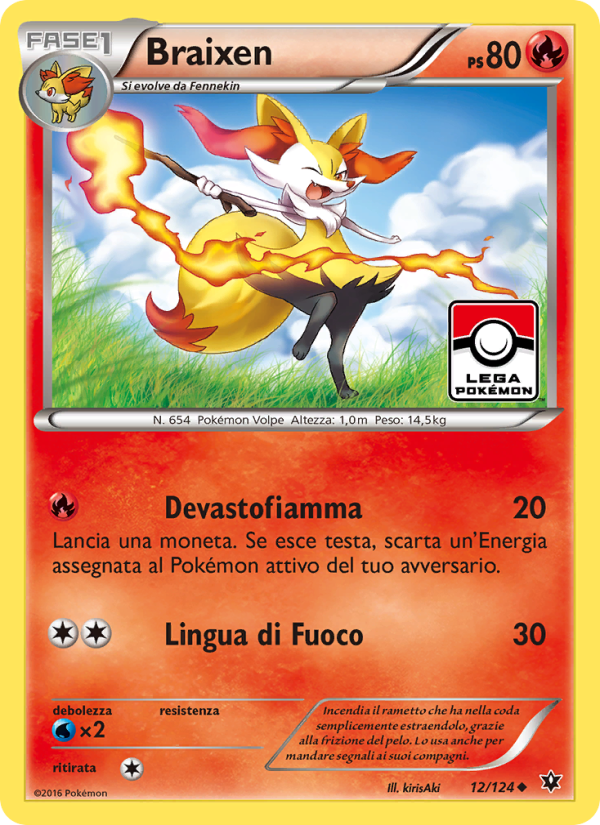 Braixen 012/129 — Fates Collide (Italian Pokémon TCG card)