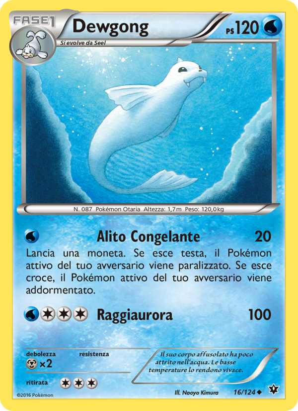 Dewgong 016/129 — Fates Collide (Italian Pokémon TCG card)