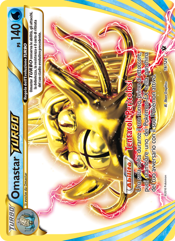 Omastar TURBO 019/129 — Fates Collide (Italian Pokémon TCG card)