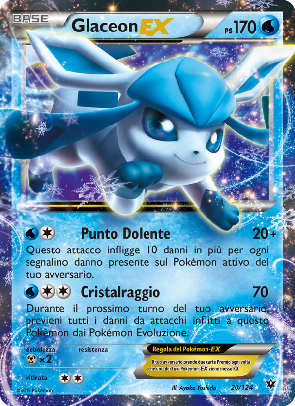 Glaceon EX 020/129 — Fates Collide (Italian Pokémon TCG card)