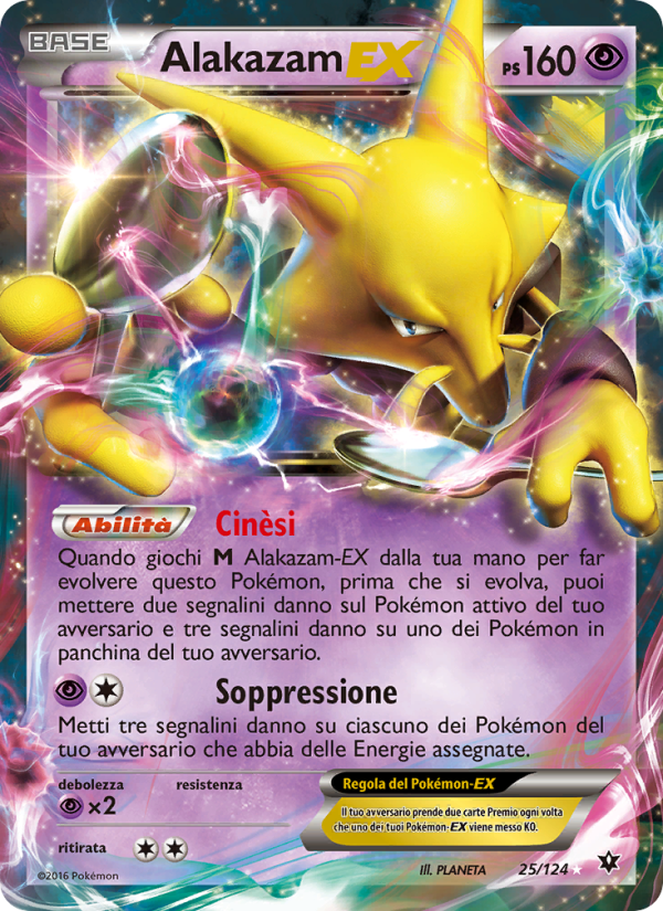 Alakazam EX 025/129 — Fates Collide (Italian Pokémon TCG card)