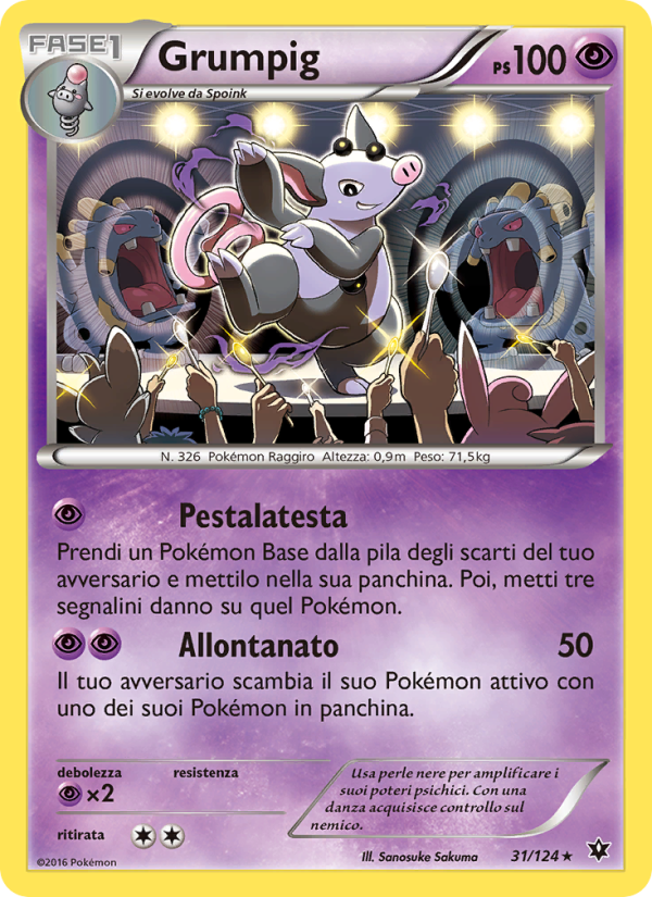 Grumpig 031/129 — Fates Collide (Italian Pokémon TCG card)