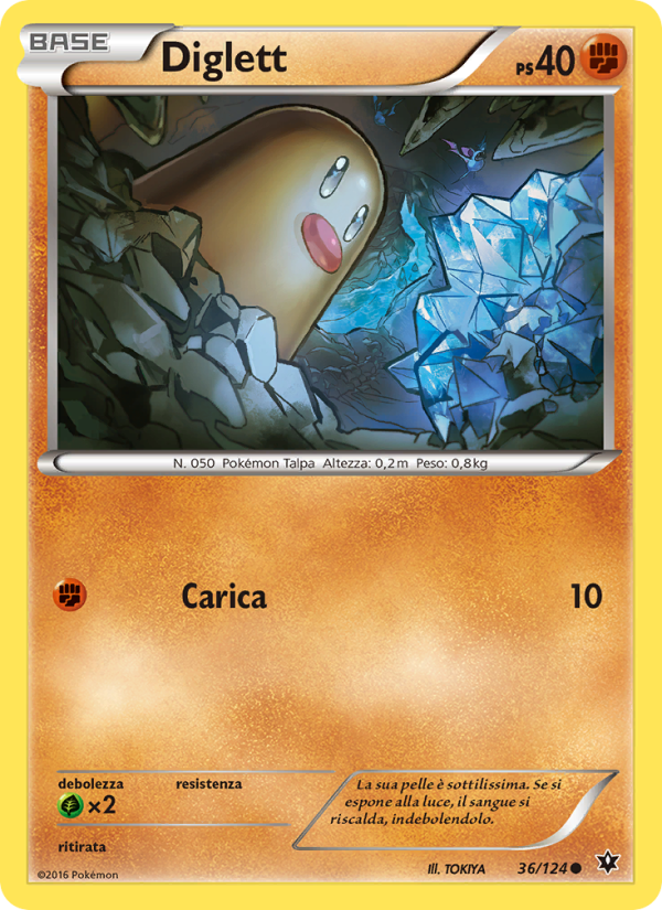 Diglett 036/129 — Fates Collide (Italian Pokémon TCG card)