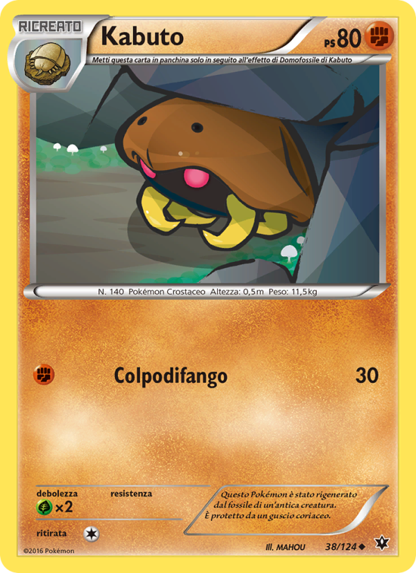 Kabuto 038/129 — Fates Collide (Italian Pokémon TCG card)