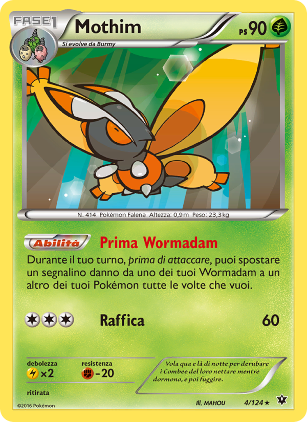 Mothim 004/129 — Fates Collide (Italian Pokémon TCG card)