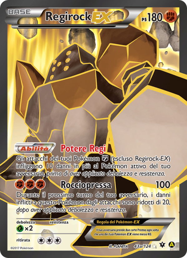 Regirock EX 43a — Fates Collide (Italian Pokémon TCG card)