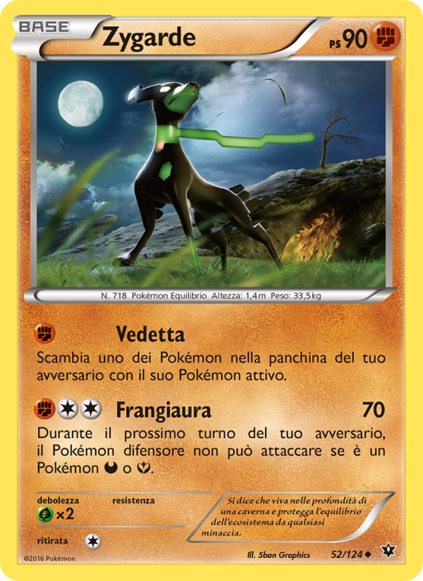 Zygarde 052/129 — Fates Collide (Italian Pokémon TCG card)
