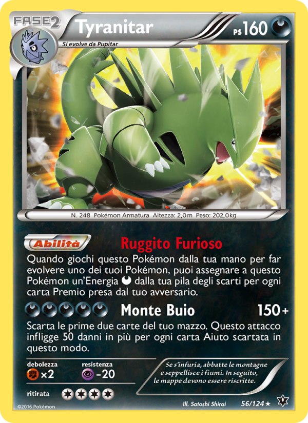 Tyranitar 056/129 — Fates Collide (Italian Pokémon TCG card)