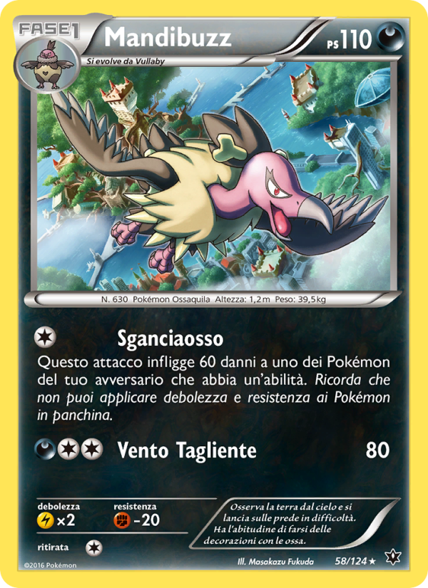 Mandibuzz 058/129 — Fates Collide (Italian Pokémon TCG card)
