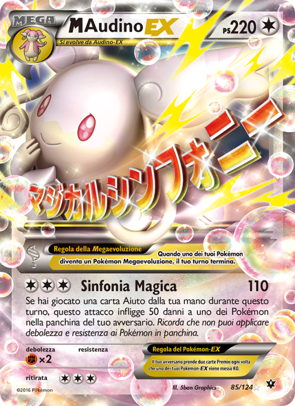 M Audino EX 085/129 — Fates Collide (Italian Pokémon TCG card)