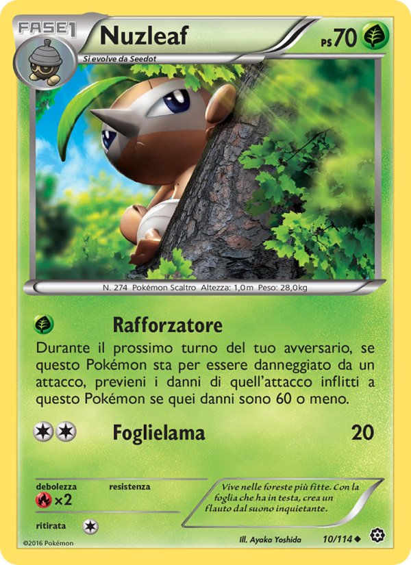 Nuzleaf 010/116 — Steam Siege (Italian Pokémon TCG card)
