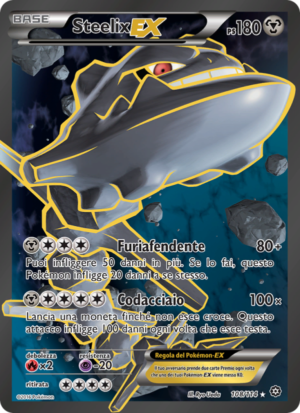 Steelix EX 108/116 — Steam Siege (Italian Pokémon TCG card)