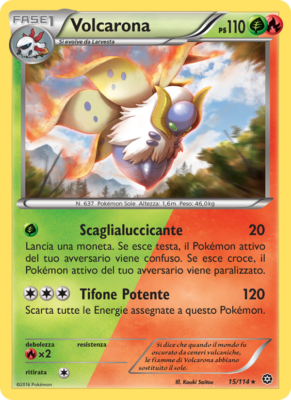 Volcarona 015/116 — Steam Siege (Italian Pokémon TCG card)