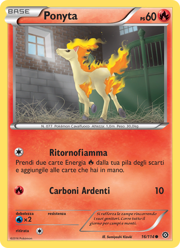 Ponyta 016/116 — Steam Siege (Italian Pokémon TCG card)