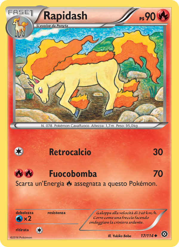 Rapidash 017/116 — Steam Siege (Italian Pokémon TCG card)