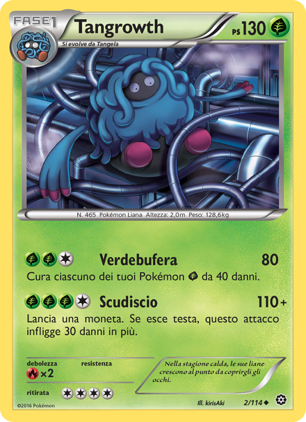 Tangrowth 002/116 — Steam Siege (Italian Pokémon TCG card)