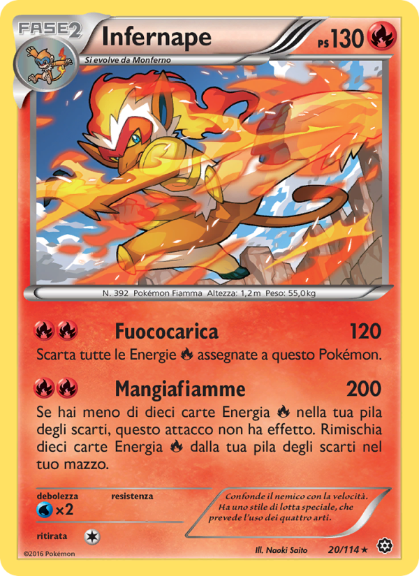 Infernape 020/116 — Steam Siege (Italian Pokémon TCG card)