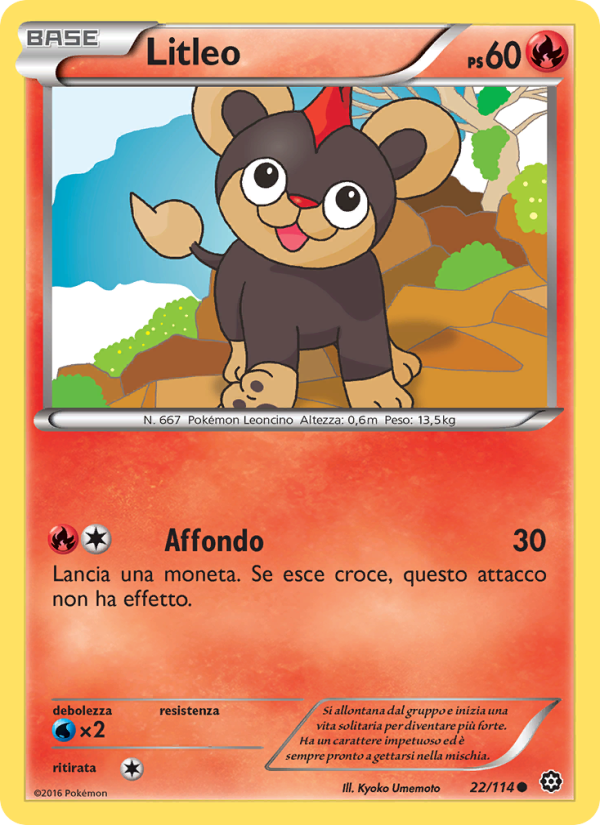 Litleo 022/116 — Steam Siege (Italian Pokémon TCG card)