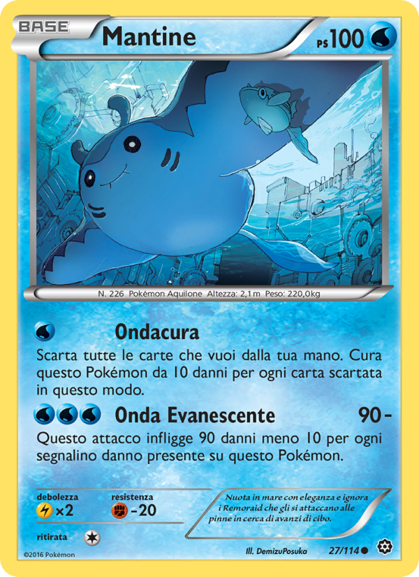 Mantine 027/116 — Steam Siege (Italian Pokémon TCG card)