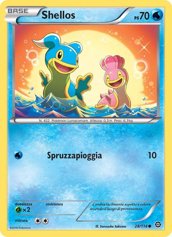 Shellos 028/116 — Steam Siege (Italian Pokémon TCG card)