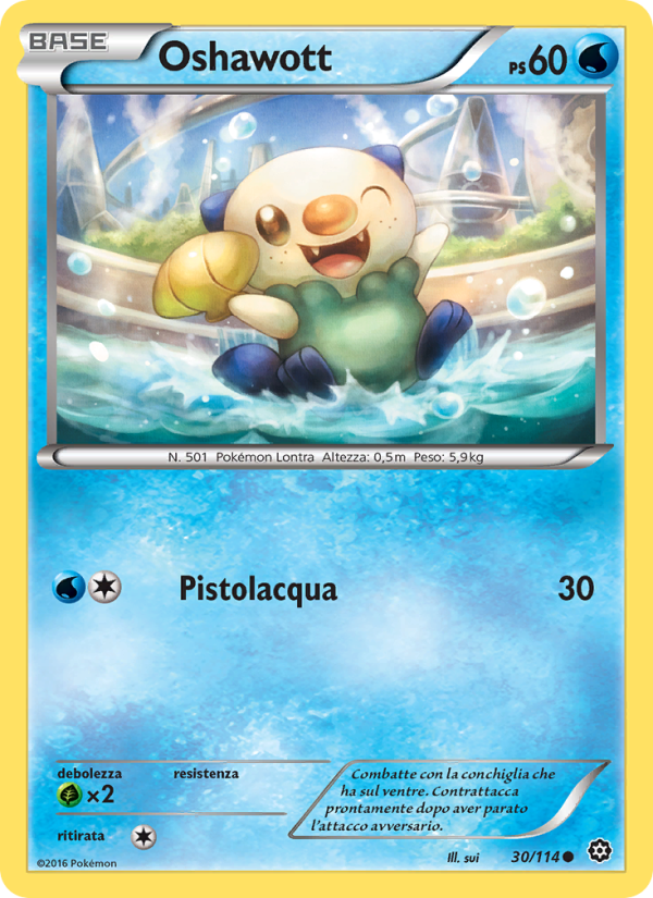 Oshawott 030/116 — Steam Siege (Italian Pokémon TCG card)
