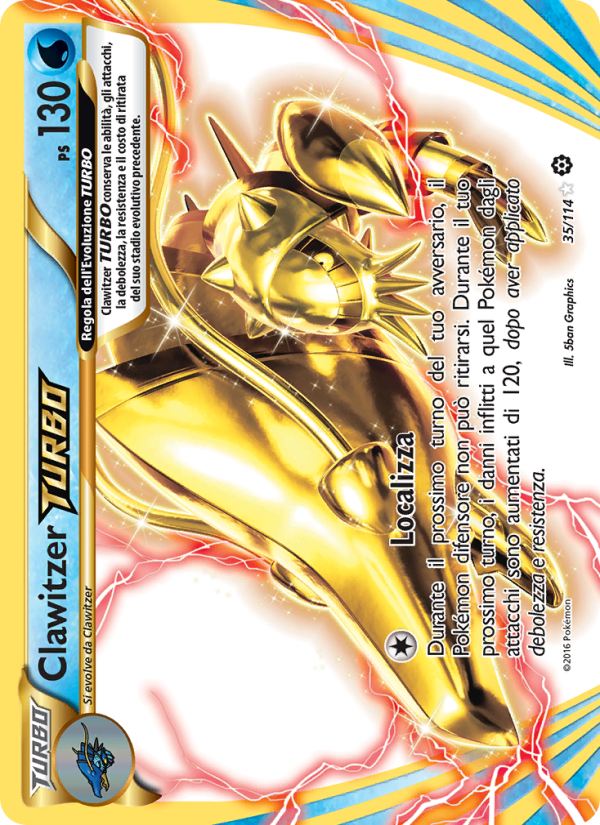 Clawitzer TURBO 035/116 — Steam Siege (Italian Pokémon TCG card)