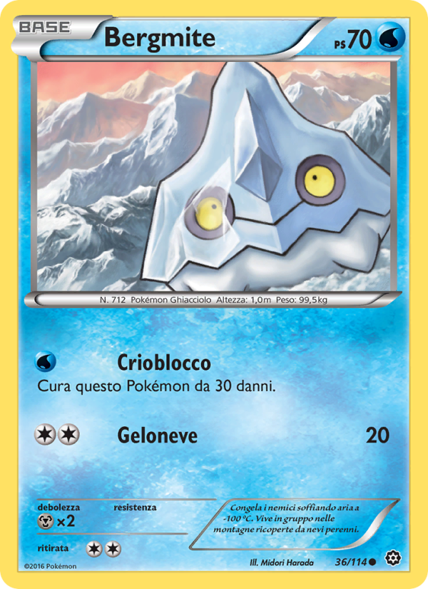 Bergmite 036/116 — Steam Siege (Italian Pokémon TCG card)