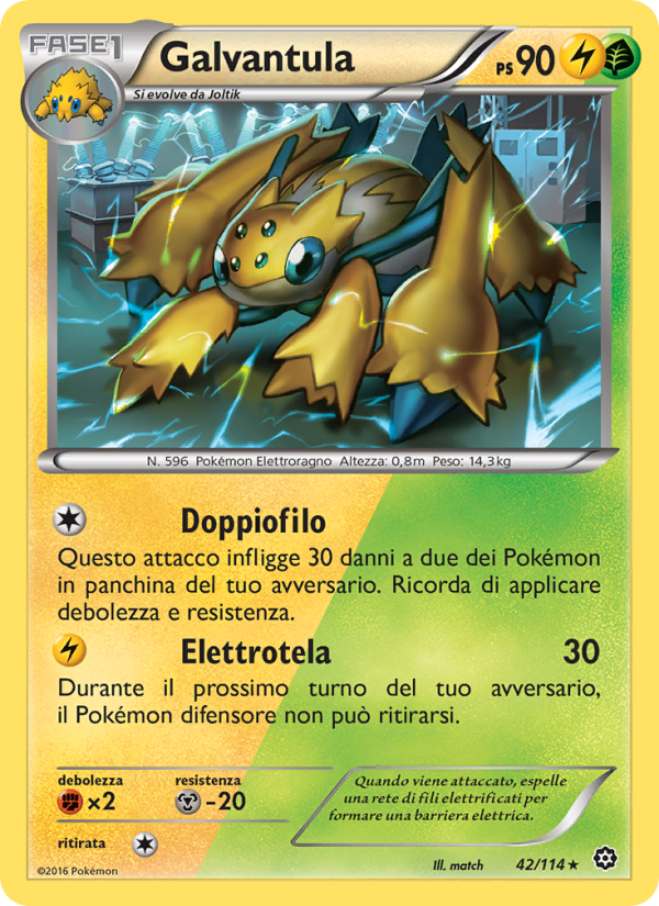 Galvantula 042/116 — Steam Siege (Italian Pokémon TCG card)