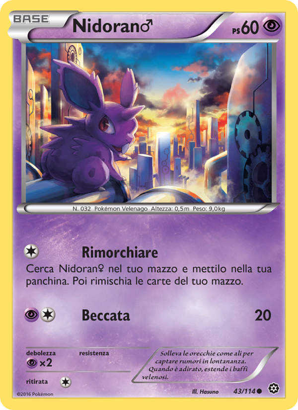 Nidoran♂ 043/116 — Steam Siege (Italian Pokémon TCG card)