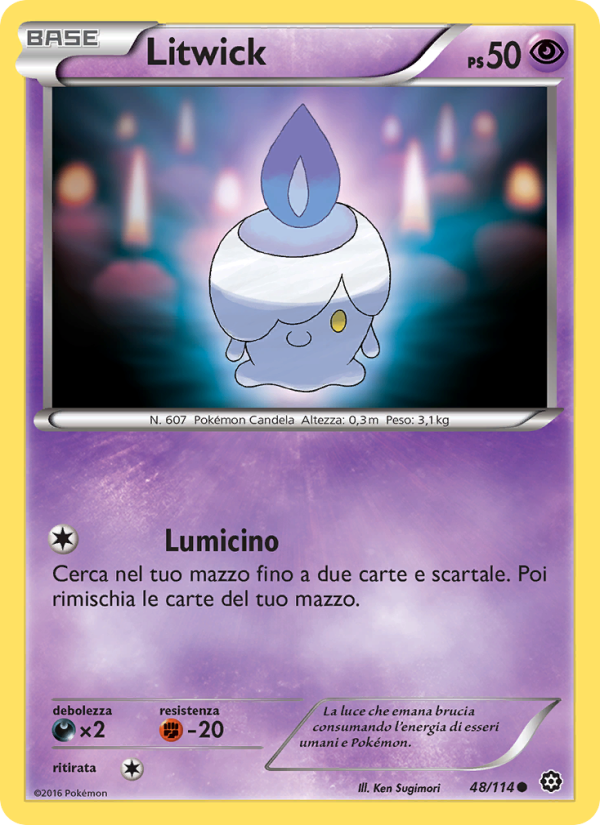 Litwick 048/116 — Steam Siege (Italian Pokémon TCG card)