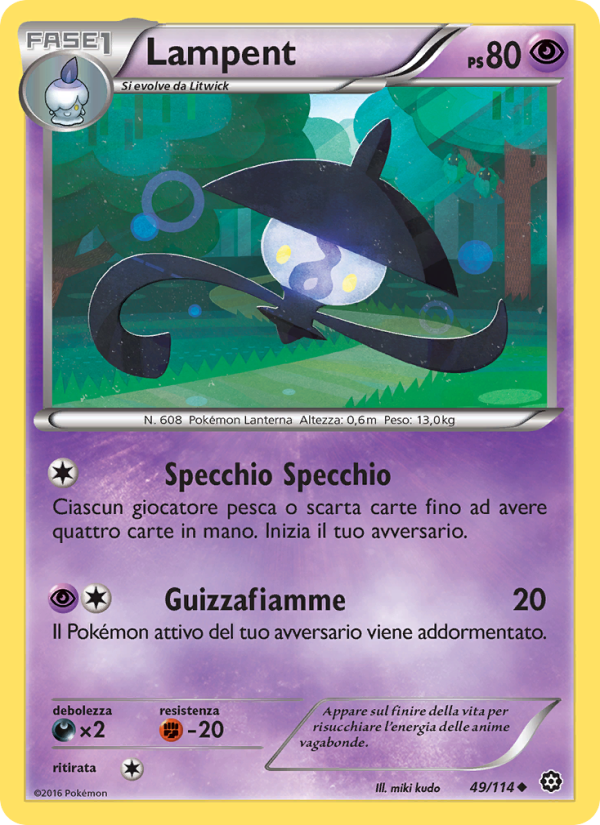 Lampent 049/116 — Steam Siege (Italian Pokémon TCG card)