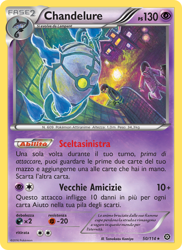 Chandelure 050/116 — Steam Siege (Italian Pokémon TCG card)