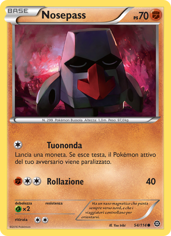 Nosepass 054/116 — Steam Siege (Italian Pokémon TCG card)