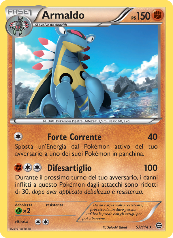 Armaldo 057/116 — Steam Siege (Italian Pokémon TCG card)