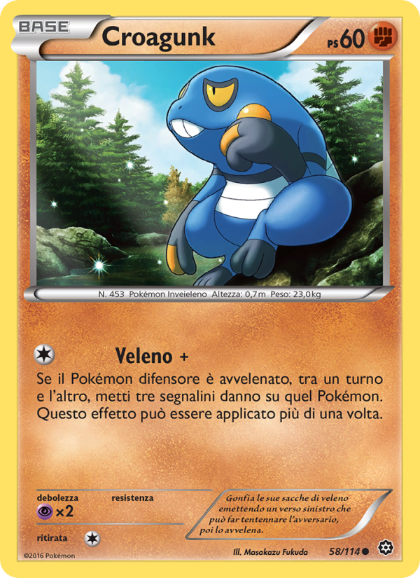 Croagunk 058/116 — Steam Siege (Italian Pokémon TCG card)