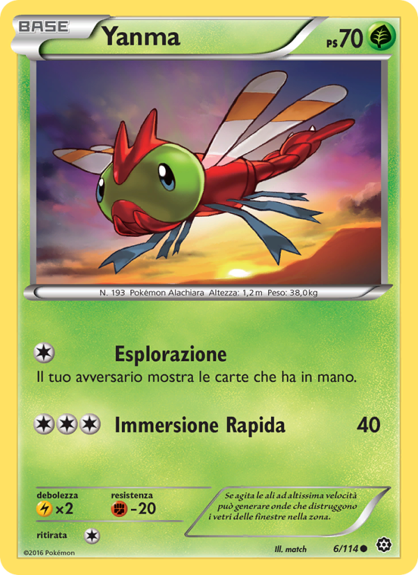 Yanma 006/116 — Steam Siege (Italian Pokémon TCG card)
