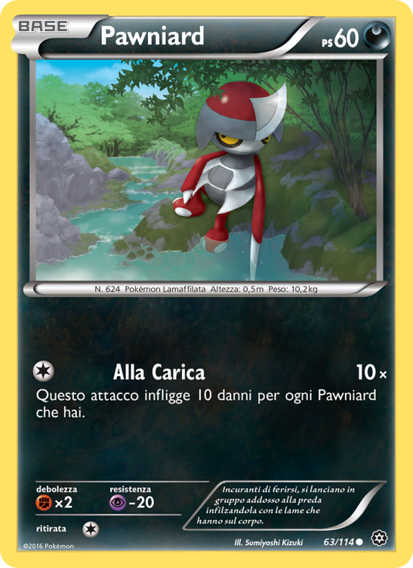 Pawniard 063/116 — Steam Siege (Italian Pokémon TCG card)