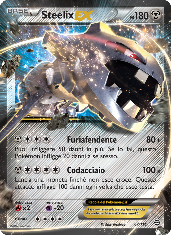 Steelix EX 067/116 — Steam Siege (Italian Pokémon TCG card)