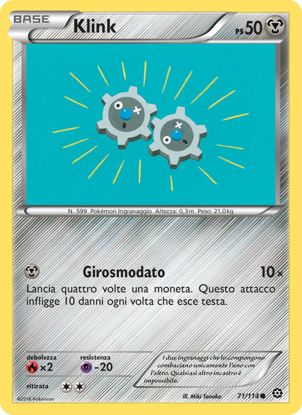 Klink 071/116 — Steam Siege (Italian Pokémon TCG card)