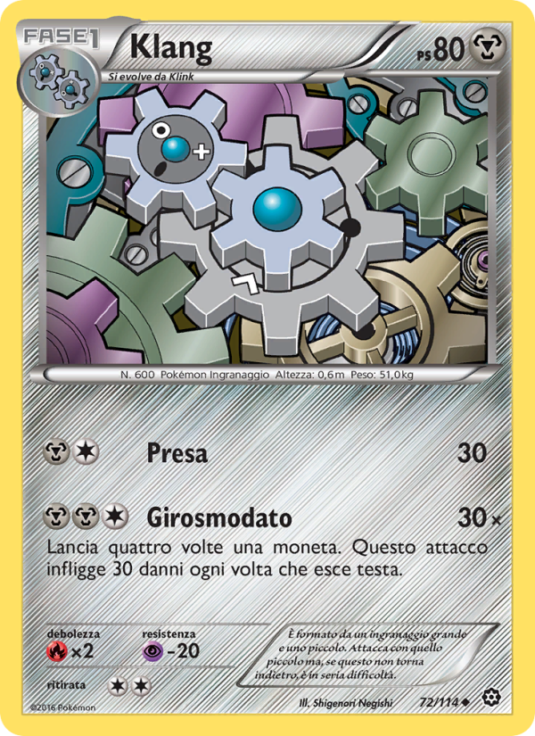 Klang 072/116 — Steam Siege (Italian Pokémon TCG card)