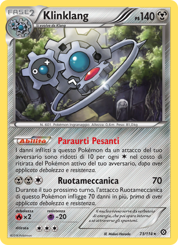 Klinklang 073/116 — Steam Siege (Italian Pokémon TCG card)