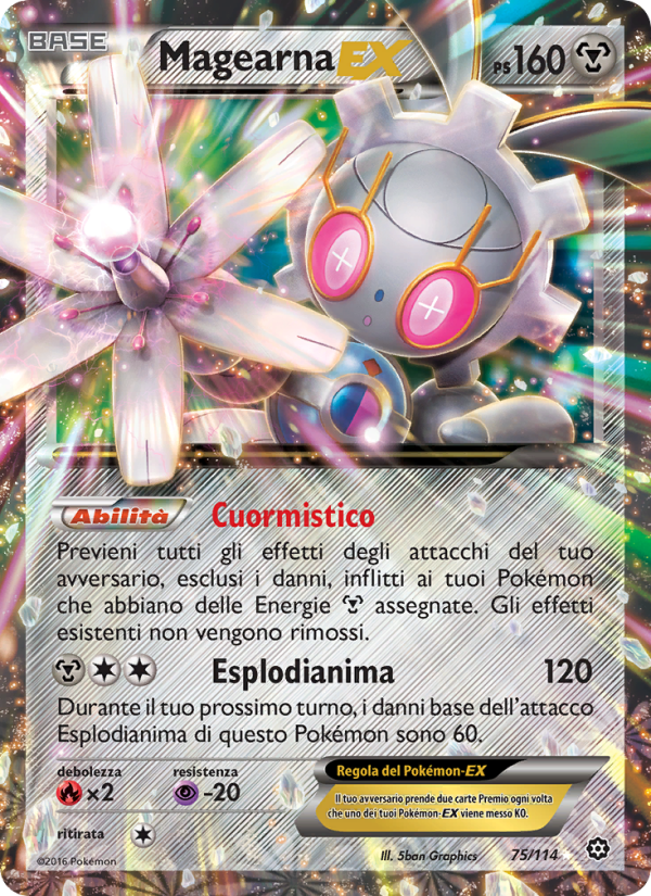 Magearna EX 075/116 — Steam Siege (Italian Pokémon TCG card)