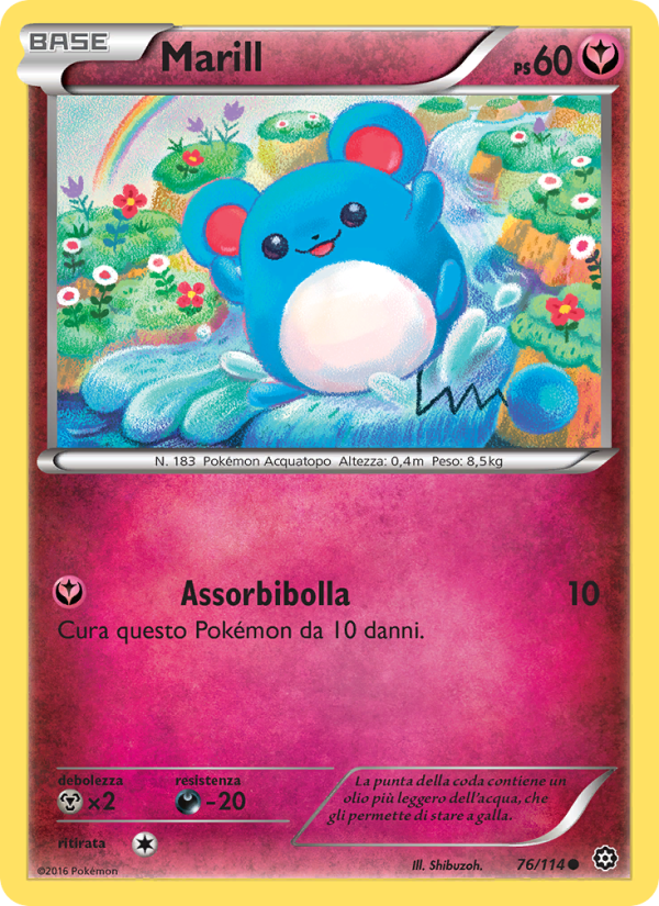 Marill 076/116 — Steam Siege (Italian Pokémon TCG card)