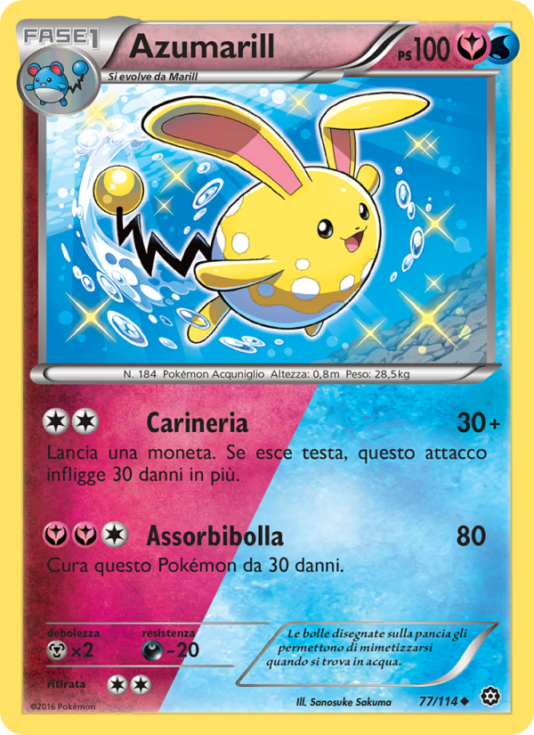 Azumarill 077/116 — Steam Siege (Italian Pokémon TCG card)