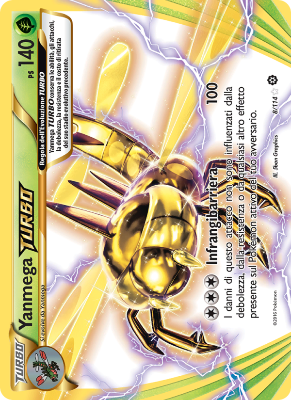 Yanmega TURBO 008/116 — Steam Siege (Italian Pokémon TCG card)