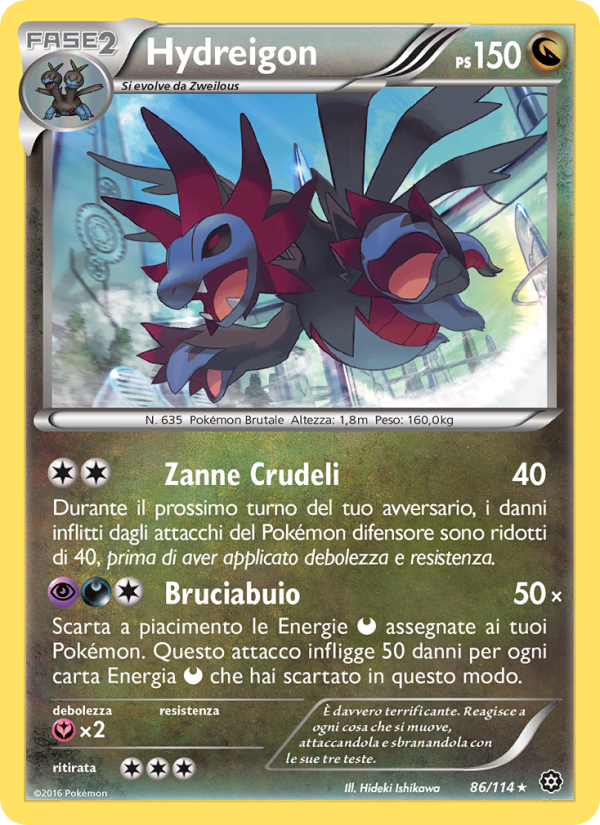 Hydreigon 086/116 — Steam Siege (Italian Pokémon TCG card)