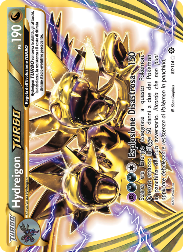 Hydreigon TURBO 087/116 — Steam Siege (Italian Pokémon TCG card)