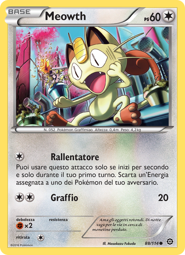 Meowth 088/116 — Steam Siege (Italian Pokémon TCG card)