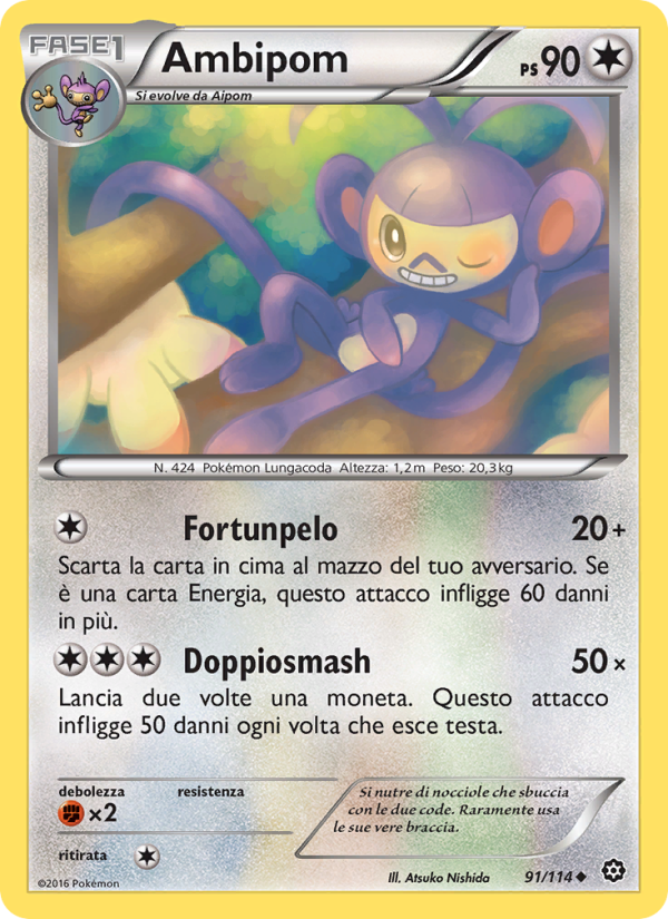 Ambipom 091/116 — Steam Siege (Italian Pokémon TCG card)